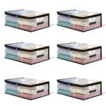 Pack of 6 Transparent Plastic Clothes Storage Bag | Clothes Organiser for Wardrobe | Saree Covers with zip |Saree Organizer for Wardrobe | Saree Bags Storage | Saree Covers for Storage